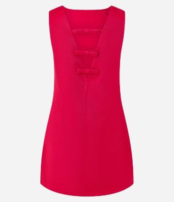 Vestido Curto em Crepe com Laços nas Costas Decotadas