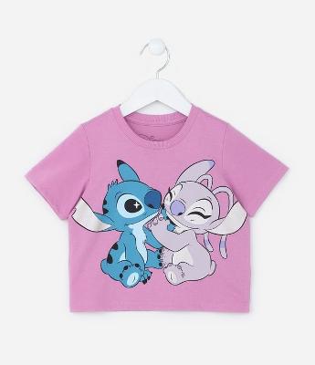 Conjunto Infantil com Babadinhos e Estampa Stitch e Angel - Tam 1 a 6 Anos