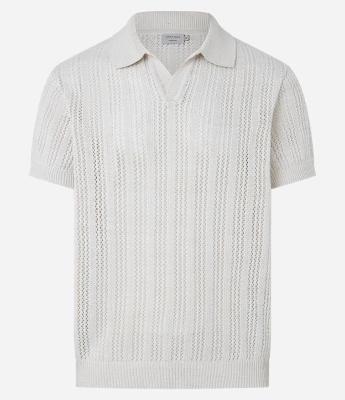 Camisa Polo com Efeito Crochê