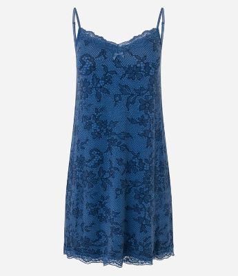 Camisola em Viscose com Elastano Alça Fina e Renda Floral