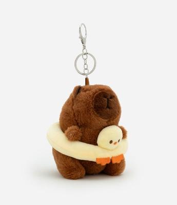 Chaveiro Infantil com Pelúcia Capivara na Boia - Tam Único