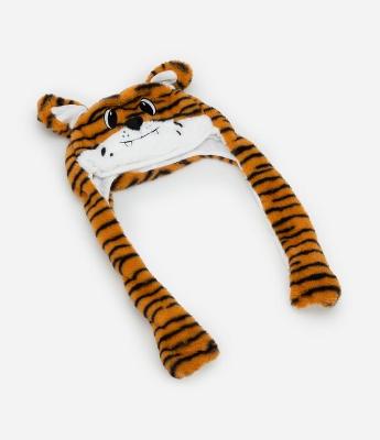 Gorro Infantil de Tigrinho com Orelhinhas que Sobem - Tam Único