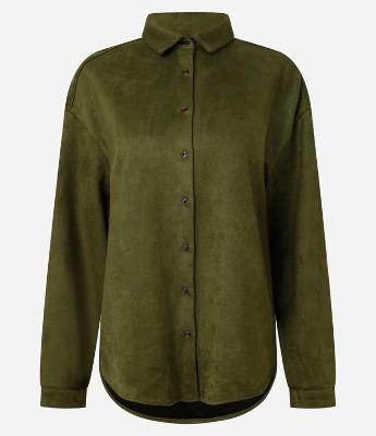Camisa em Suede com Cava Deslocada