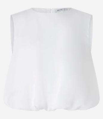 Blusa Balonê em Chiffon com Pregas nas Costas