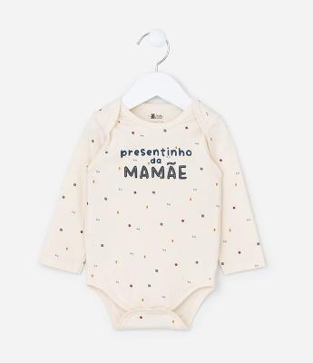 Body Infantil com Lettering Presentinho da Mamãe - Tam RN a 18 meses