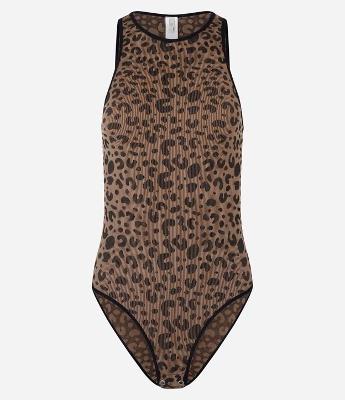 Body Lingerie sem Bojo em Poliamida Seamless Estampada de Oncinha