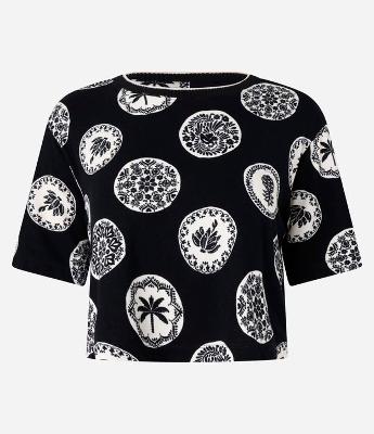 Blusa T-shirt em Algodão com Estampa Tropical