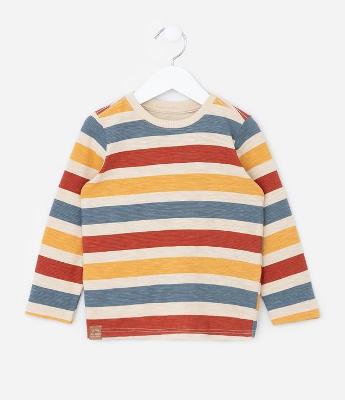 Camiseta Infantil com Estampa de Listras - Tam 1 a 6 Anos