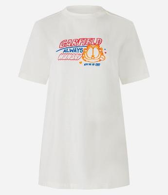 Camiseta T-shirt em Algodão com Estampa Garfield Frente e Costas