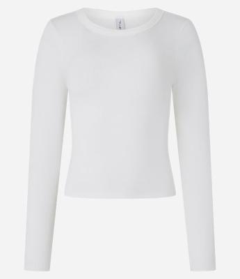 Blusa em Ribana com Gola Redonda