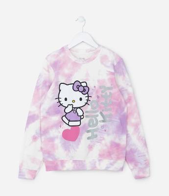 Casaco Infantil em Moletom com Estampa Hello Kitty - Tam 5 a 14 Anos