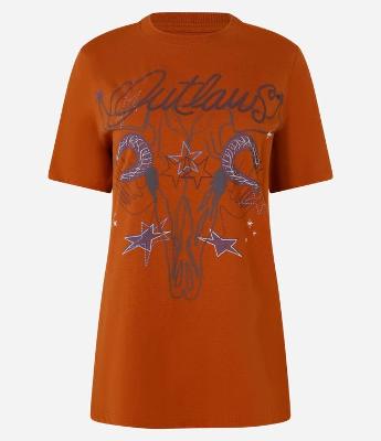 Camiseta T-shirt em Algodão com Estampa Outlaws