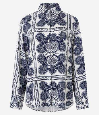 Camisa Ampla em Viscose com Estampa Paisley