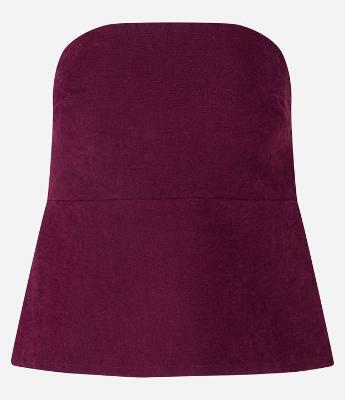 Blusa em Suedine com Recorte e Decote Tomara que Caia