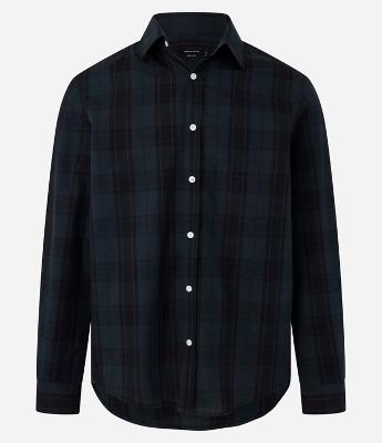 Camisa Regular em Tricoline com Xadrez em Fio Tinto