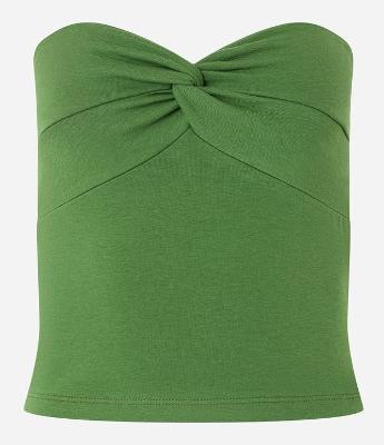 Blusa Tomara que Caia em Algodão com Detalhe de Nó no Decote