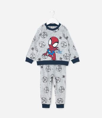 Pijama Infantil em Fleece com Bordado Spidey - Tam 2 a 6 Anos