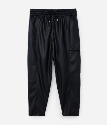 Calça Cenoura em Material Sintético Curve & Plus Size