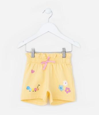 Short Clochard Infantil com Estampa Centopéia - Tam 1 a 6 Anos