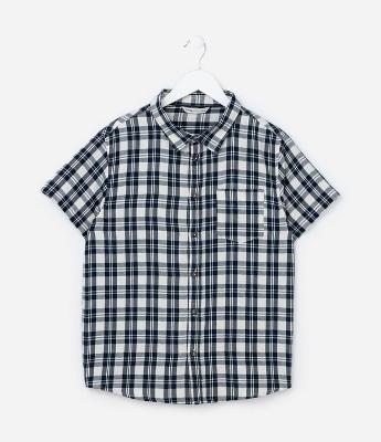 Camisa Infantil em Flanela com Estampa Xadrez - Tam 5 a 14 Anos