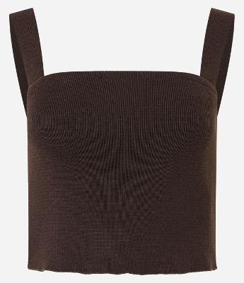 Blusa Cropped em Tricô com Alça Larga