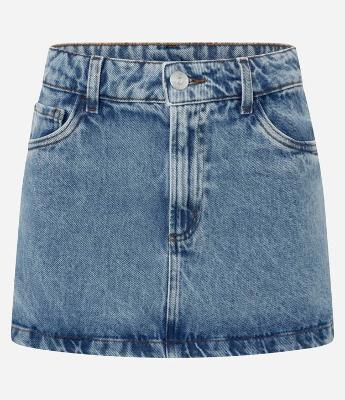 Mini Saia em Jeans com Cintura Média