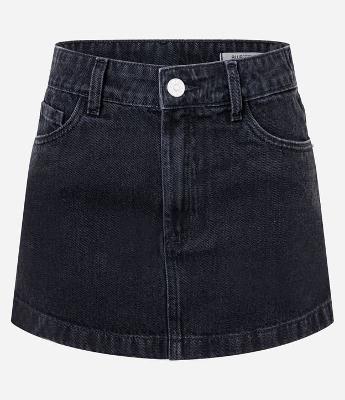 Mini Saia em Jeans com Cintura Média