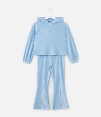 Conjunto Infantil em Veludo Texturizado - Tam 1 a 5 Anos