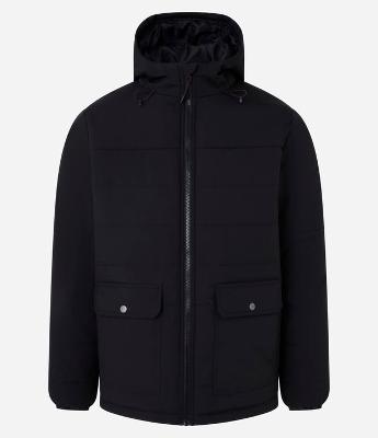Jaqueta Puffer com Capuz e Bolsos Cargo