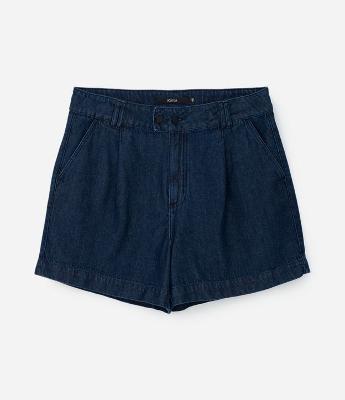 Short Jeans Cós Alfaiatado com Botão Duplo Curve & Plus Size