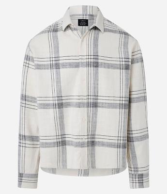 Camisa Relaxed em Flanela com Estampa Xadrez Texturizada