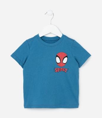 Camiseta Infantil com Estampa Frente e Costas Spidey - Tam 2 a 6 Anos
