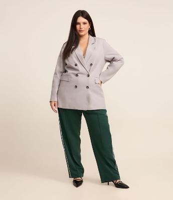 Calça Reta Sportcore em Crepe Curve & Plus Size
