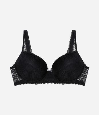 Sutiã com Bojo Oco Renda e Animal Print Curve & Plus Size