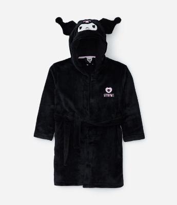 Roupão Infantil em Fleece Estampa Kuromi - Tam 5 a 16 Anos