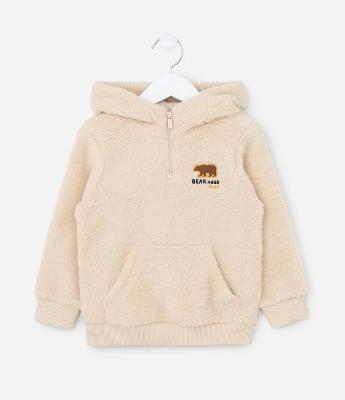 Casaco Infantil em Sherpa com Bordado Urso - Tam 1 a 5 Anos