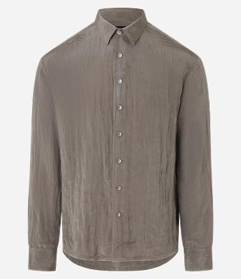 Camisa Acetinada com Efeito Amassado