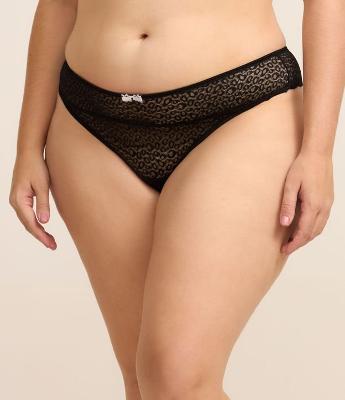 Calcinha Biquíni com Renda e Animal Print Curve & Plus Size