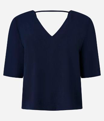 Blusa Soltinha em Crepe com Decote V