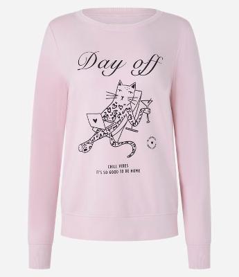 Blusa de Pijama em Algodão com Estampa Day Off