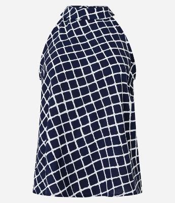 Blusa com Gola Halter Dobrada e Efeito Airflow