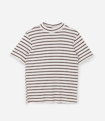 Blusa em Ribana com Gola Alta e Listras Curve & Plus Size