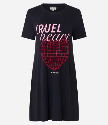 Camisola T-shirt em Viscose com Estampa Cruel Heart