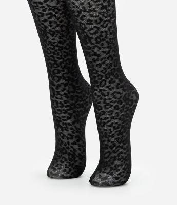 Meia Calça em Microfibra Animal Print Onça Fio 20 Lupo