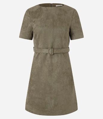 Vestido Curto em Suede com Cinto