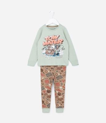 Pijama Infantil em Algodão com Estampa Carros - Tam 2 a 6 Anos