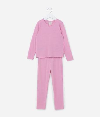 Pijama Infantil em Viscose Texturizado - Tam 3 ao 12