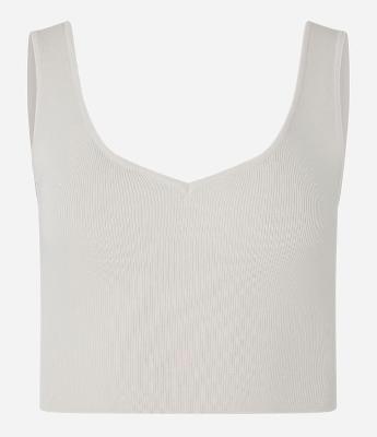 Blusa Regata em Tricô com Textura Canelada