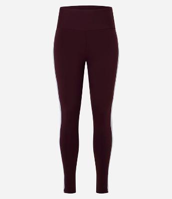 Calça Legging Esportiva em Microfibra com Friso Lateral Contrastante