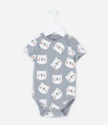 Body Infantil com Estampa Carinhas de Urso - Tam RN a 18 meses